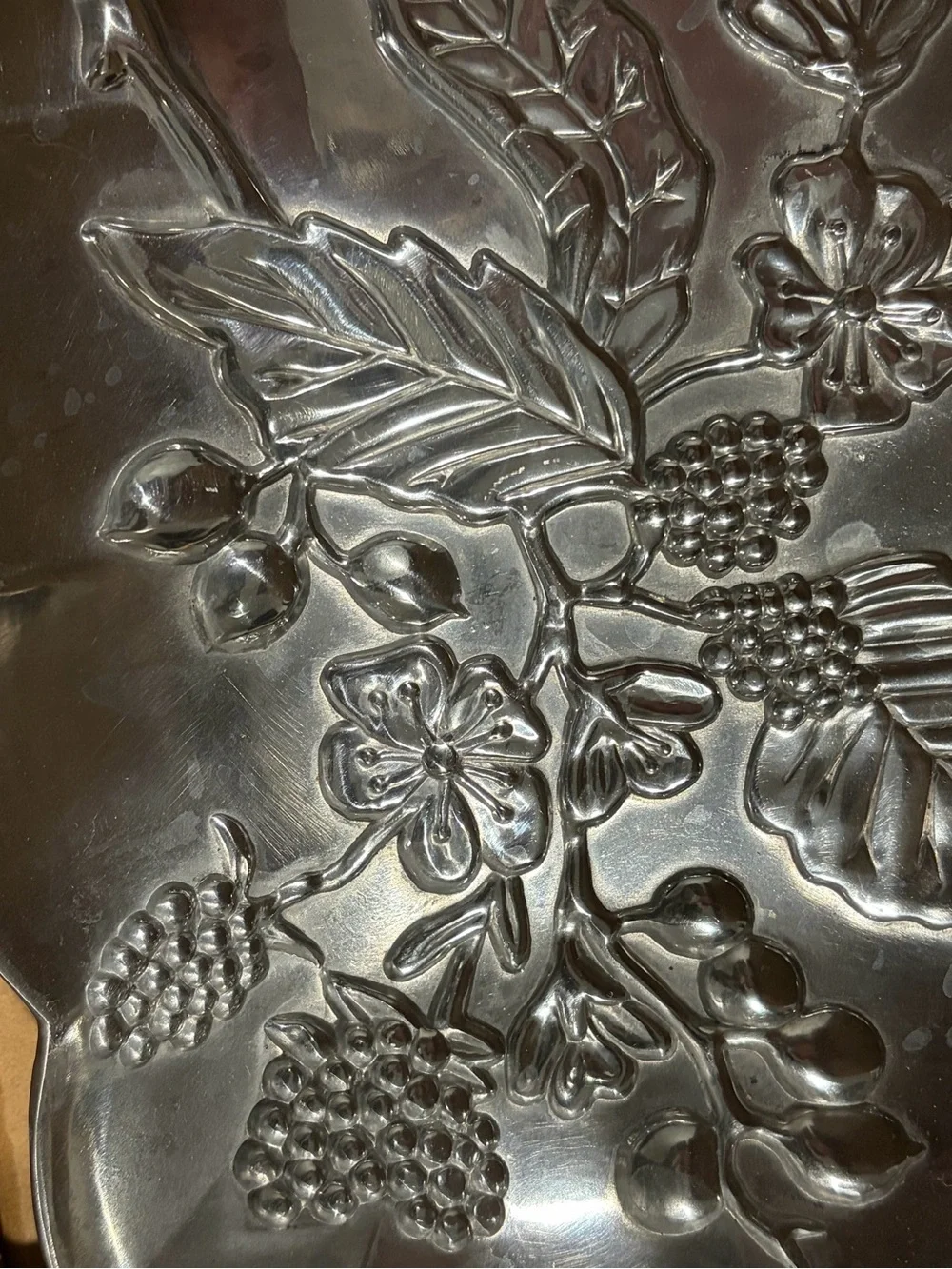 Lenox Silver Floral Embossed Serving Tray